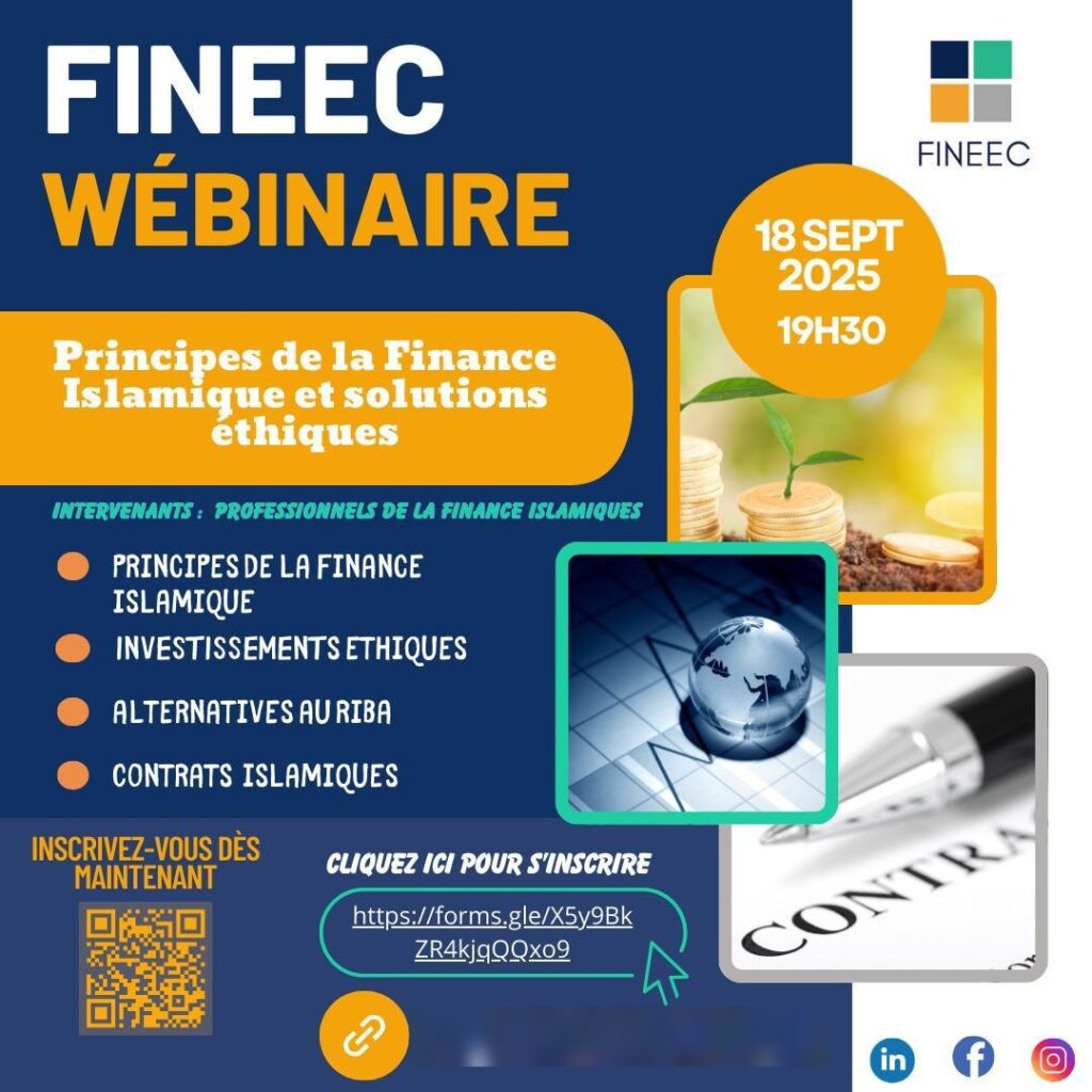 Poster for the webinar “Islamic economics and finance, and ethical solutions”